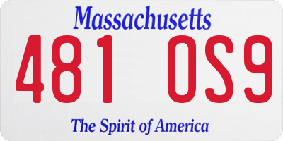 MA license plate 481OS9