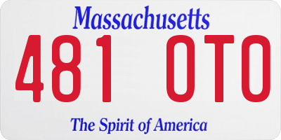 MA license plate 481OT0
