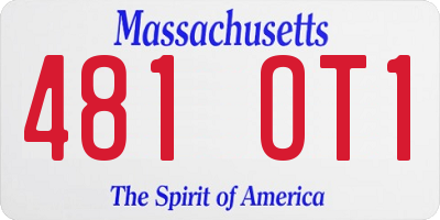 MA license plate 481OT1