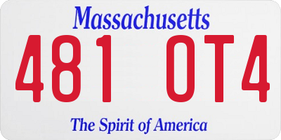MA license plate 481OT4