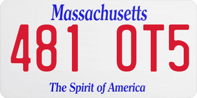 MA license plate 481OT5