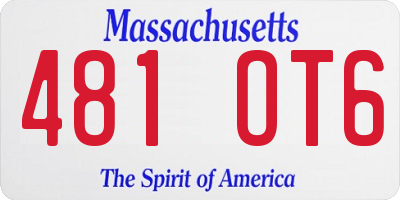 MA license plate 481OT6