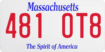 MA license plate 481OT8