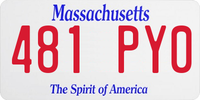 MA license plate 481PY0