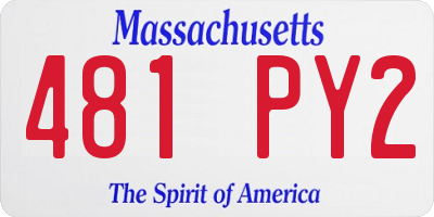MA license plate 481PY2