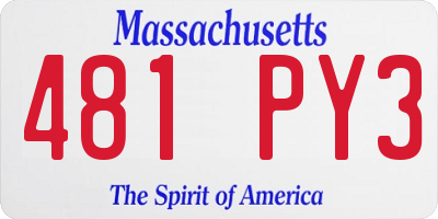 MA license plate 481PY3