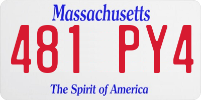 MA license plate 481PY4