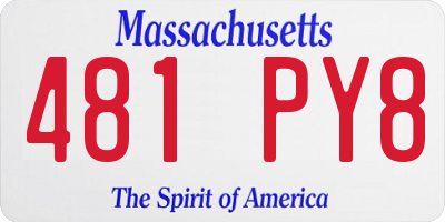 MA license plate 481PY8