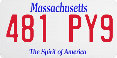 MA license plate 481PY9