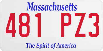 MA license plate 481PZ3