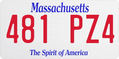 MA license plate 481PZ4