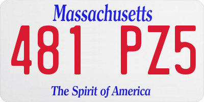 MA license plate 481PZ5