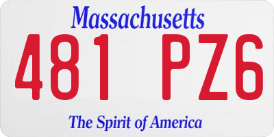 MA license plate 481PZ6