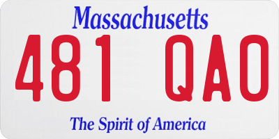 MA license plate 481QA0