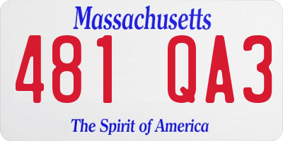 MA license plate 481QA3