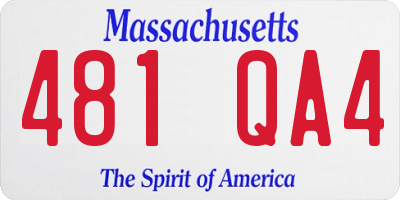 MA license plate 481QA4