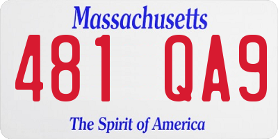 MA license plate 481QA9