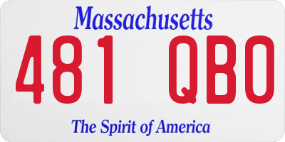 MA license plate 481QB0