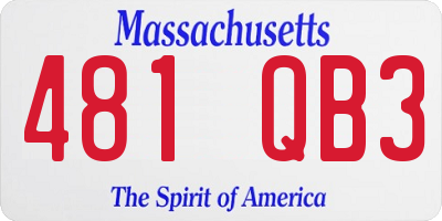 MA license plate 481QB3