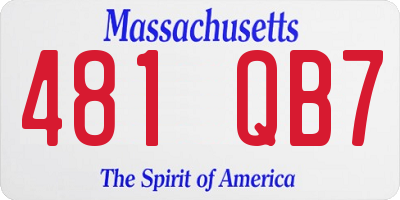 MA license plate 481QB7
