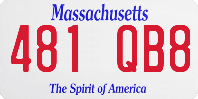MA license plate 481QB8