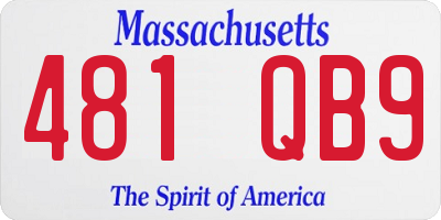 MA license plate 481QB9