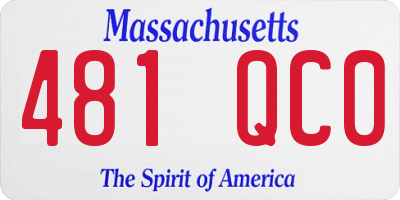 MA license plate 481QC0