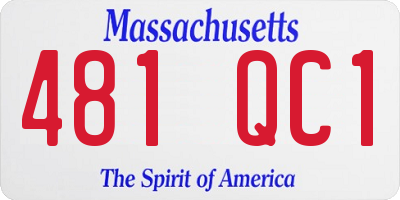 MA license plate 481QC1