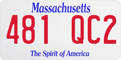 MA license plate 481QC2