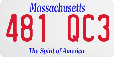 MA license plate 481QC3