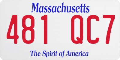 MA license plate 481QC7
