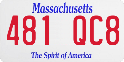 MA license plate 481QC8