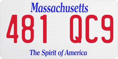 MA license plate 481QC9