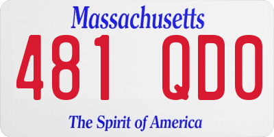 MA license plate 481QD0