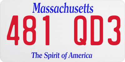 MA license plate 481QD3