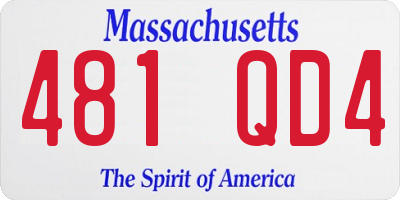 MA license plate 481QD4