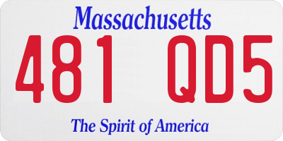 MA license plate 481QD5