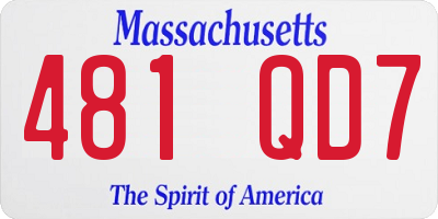 MA license plate 481QD7
