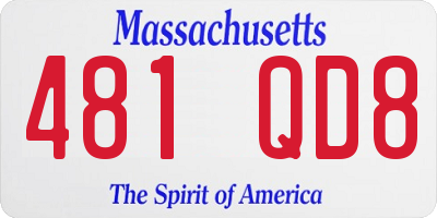MA license plate 481QD8