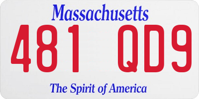MA license plate 481QD9