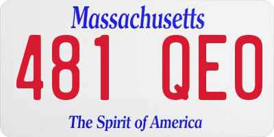 MA license plate 481QE0