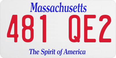 MA license plate 481QE2