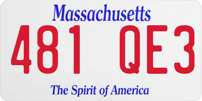 MA license plate 481QE3