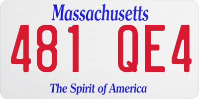 MA license plate 481QE4