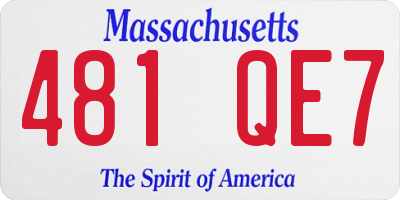 MA license plate 481QE7