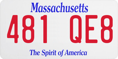 MA license plate 481QE8