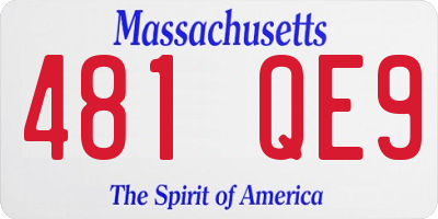 MA license plate 481QE9