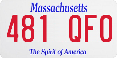 MA license plate 481QF0