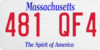 MA license plate 481QF4