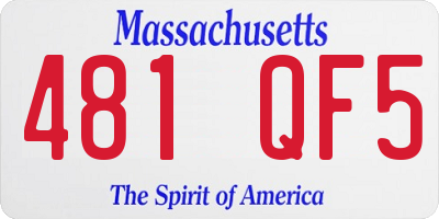 MA license plate 481QF5